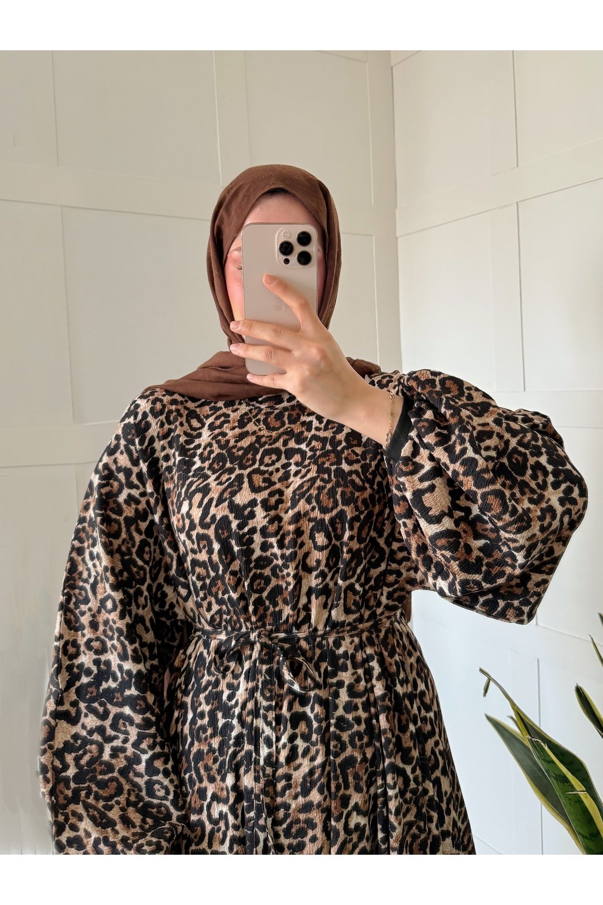 Amora Leopar Desenli Elbise