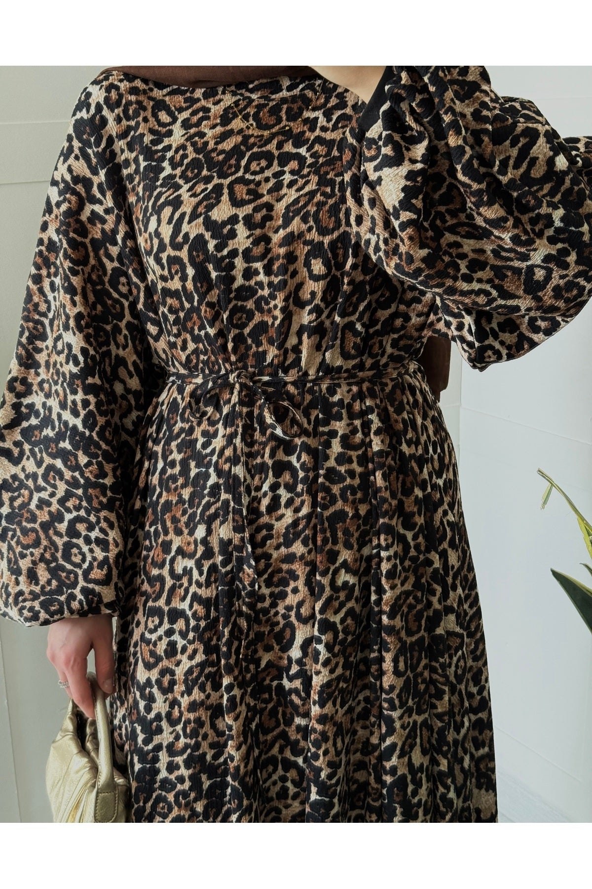 Amora Leopar Desenli Elbise