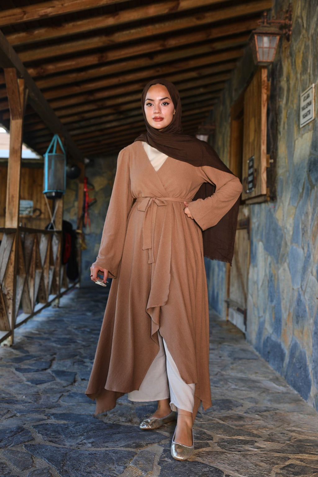 Toprak Bürümcük Uzun Kimono