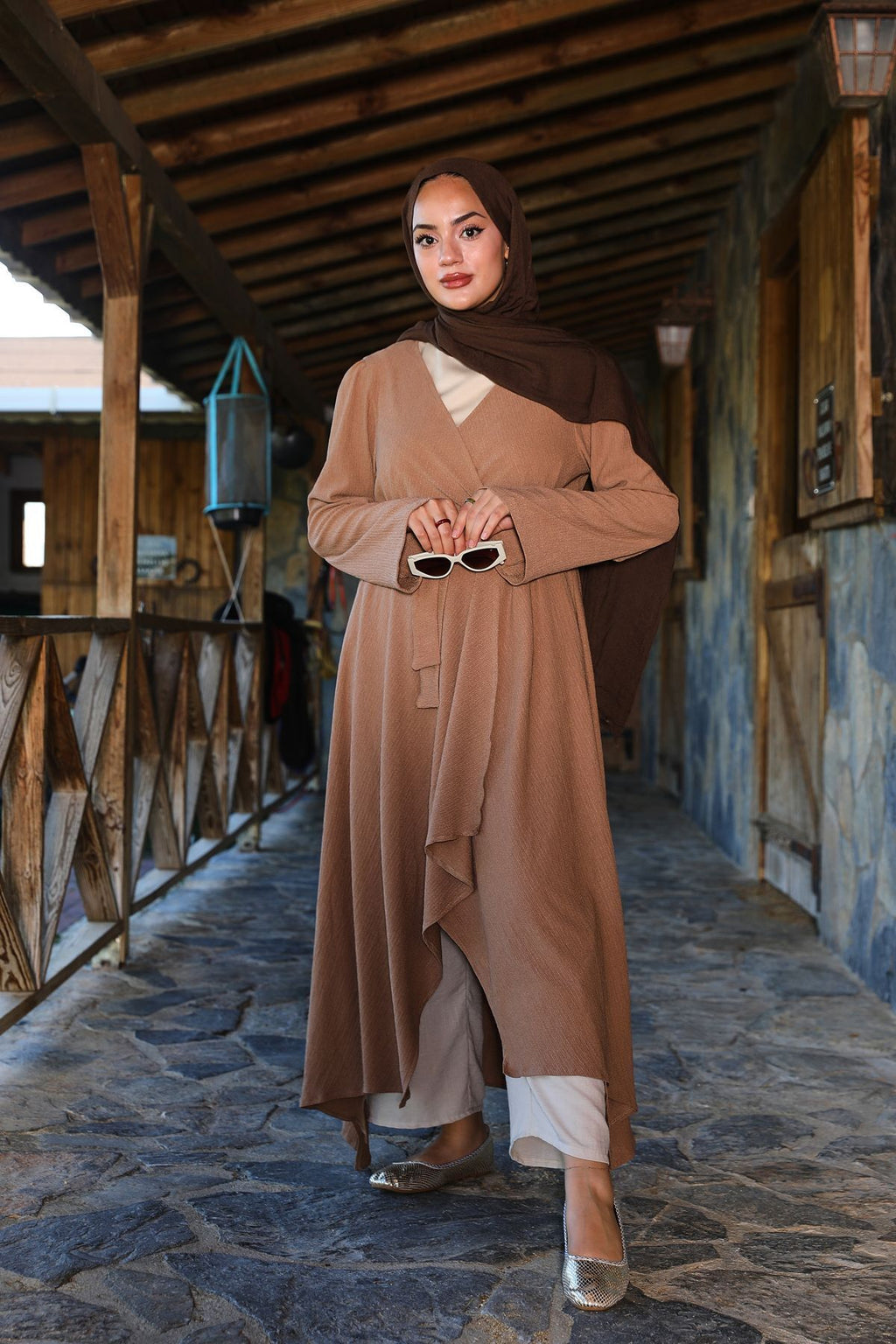 Toprak Bürümcük Uzun Kimono