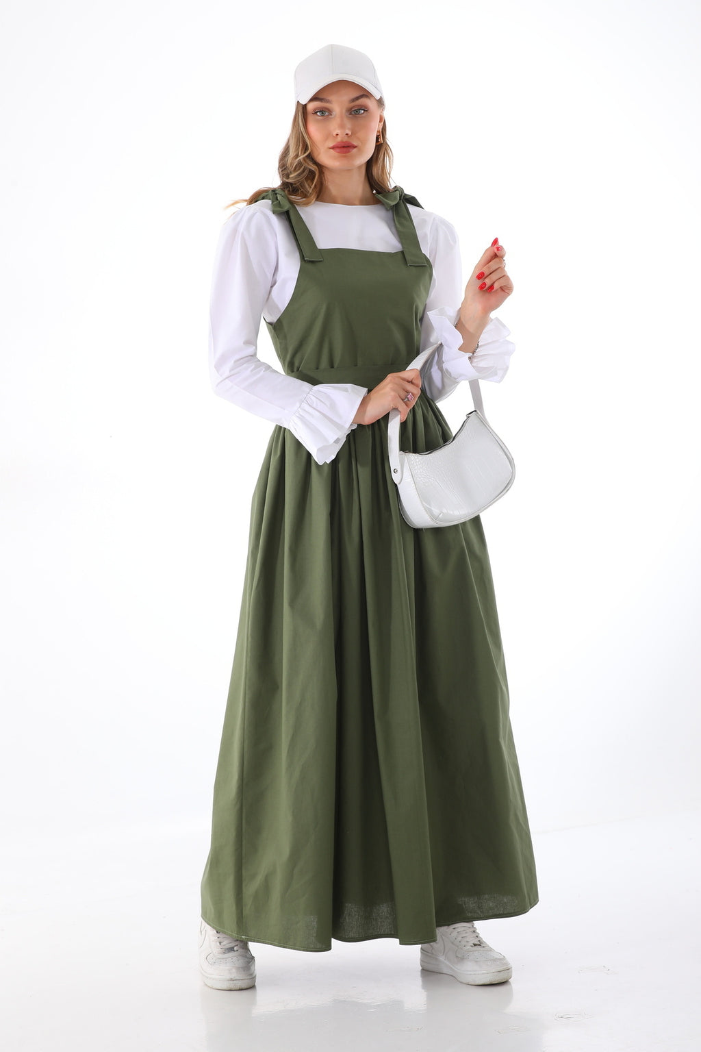 Omuzdan Bağlamalı Kuşaklı Haki Jile