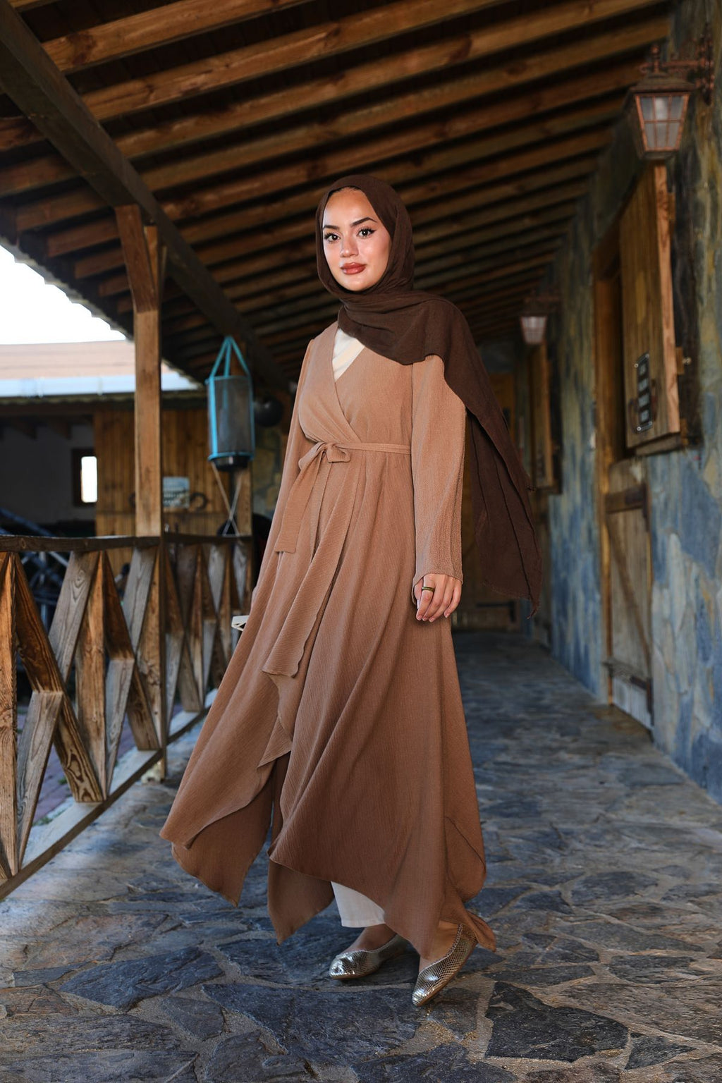 Toprak Bürümcük Uzun Kimono