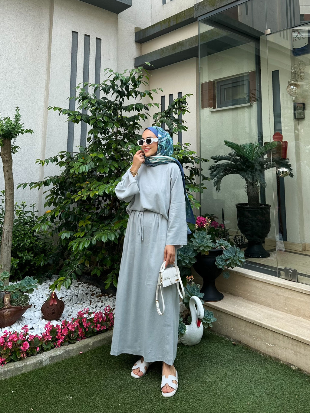 Organik Şile Bezi Gri Etekli Takım