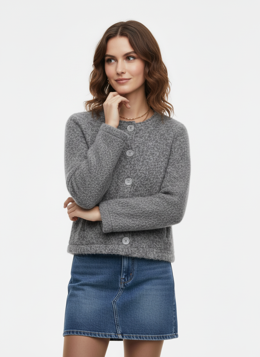 Gri Kaşe Bomber Ceket