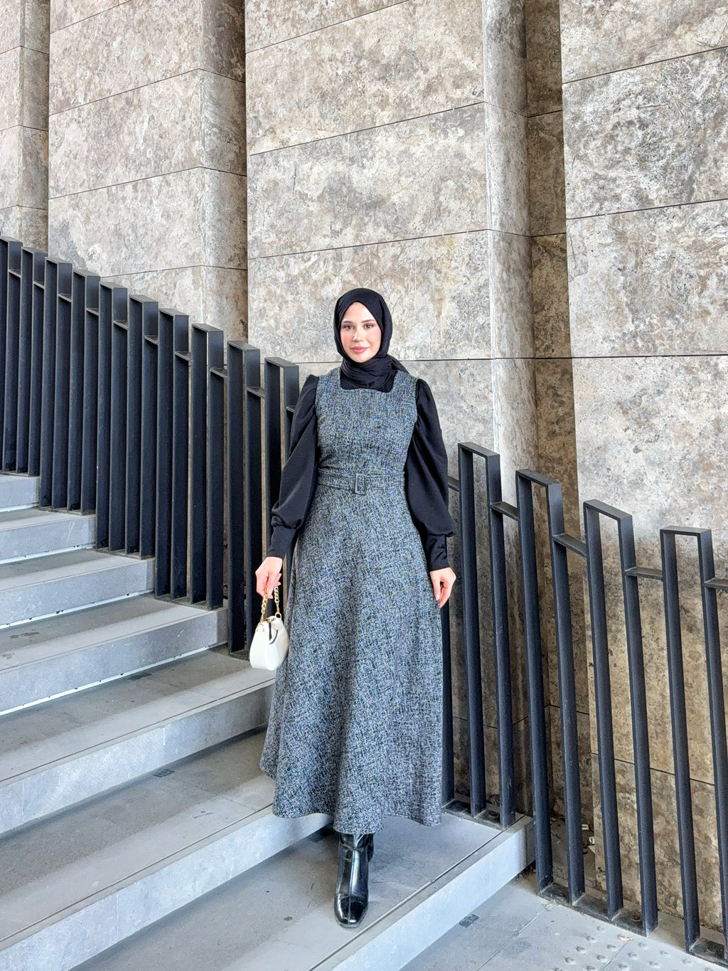 Kuşaklı Kışlık Gri Jile