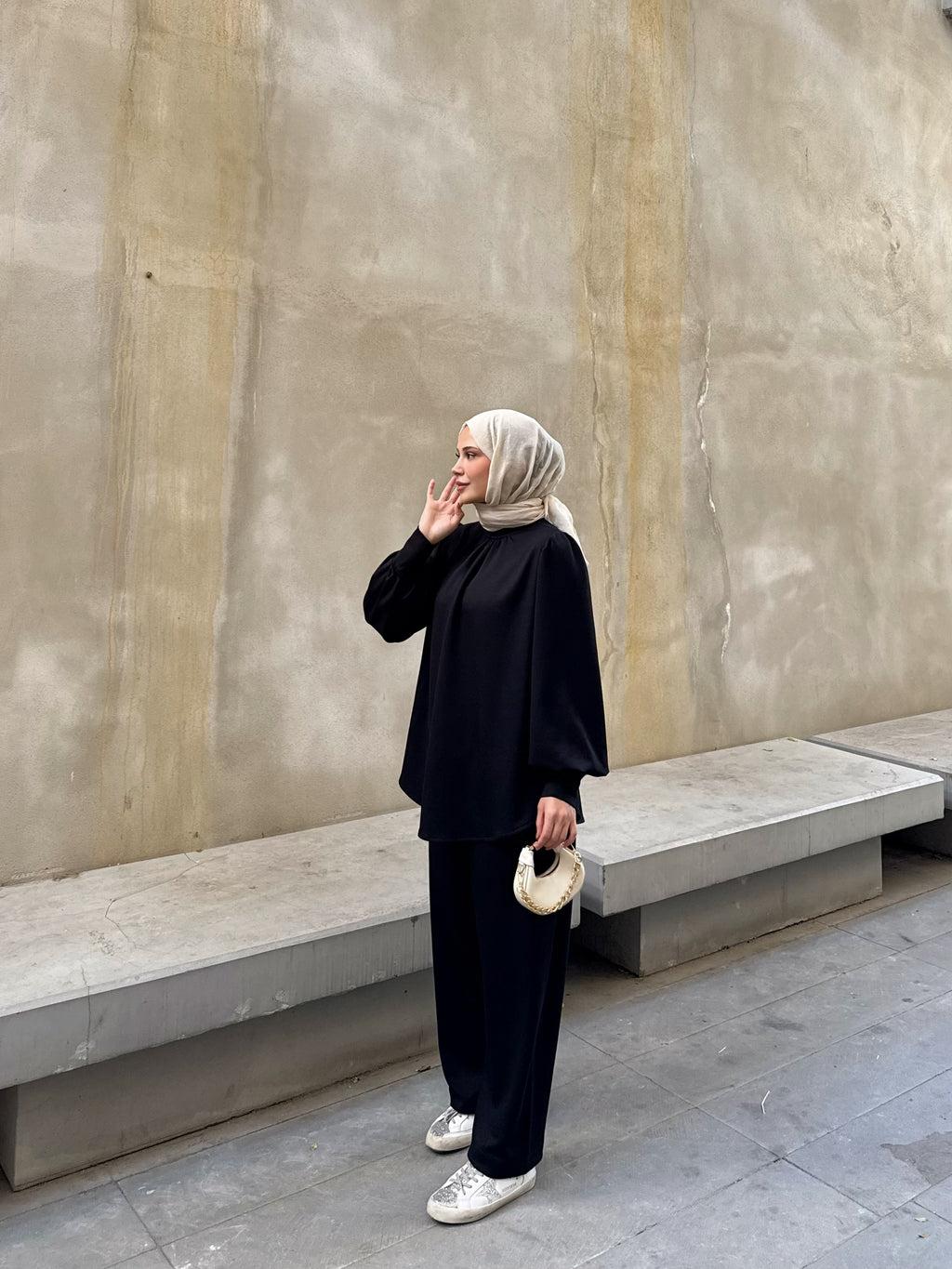 Kadın Siyah Pantolonlu Takım